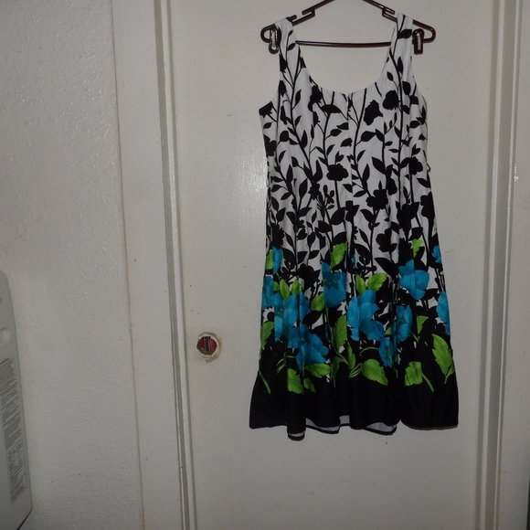 Jessica Howard Spring Floral Cotton Dress Sz 14 - Picture 6 of 8